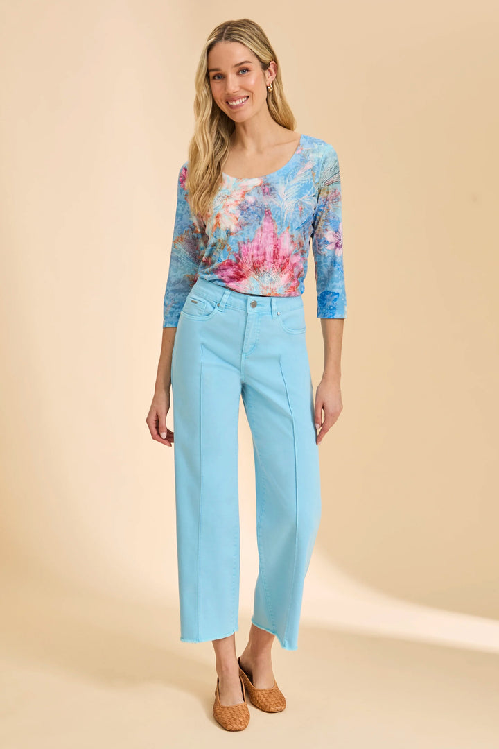 BURNOUT 3/4 SLEEVE TOP