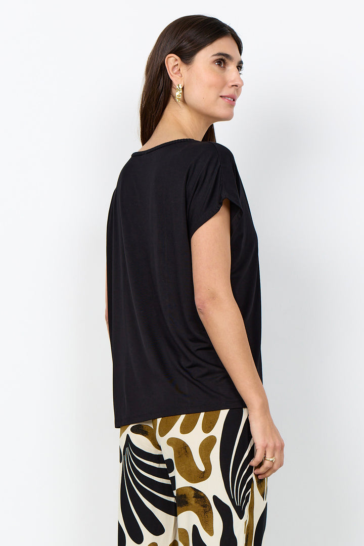 LYOCELL BRAIDED NECK TEE