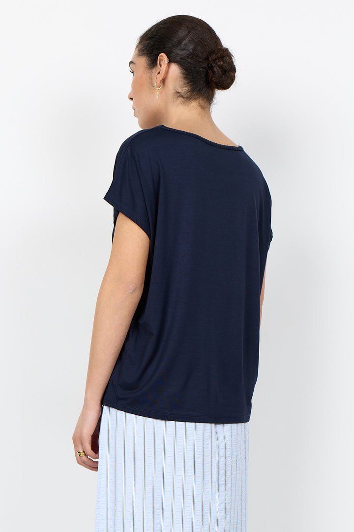 LYOCELL BRAIDED NECK TEE