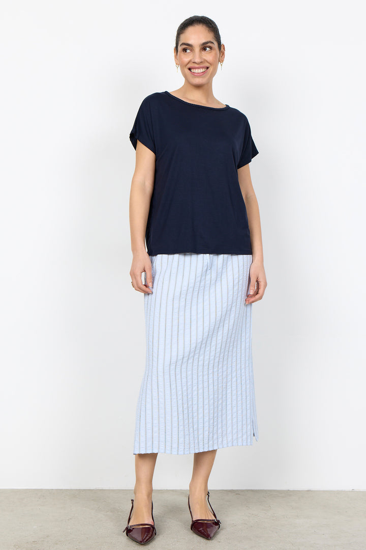 LYOCELL BRAIDED NECK TEE