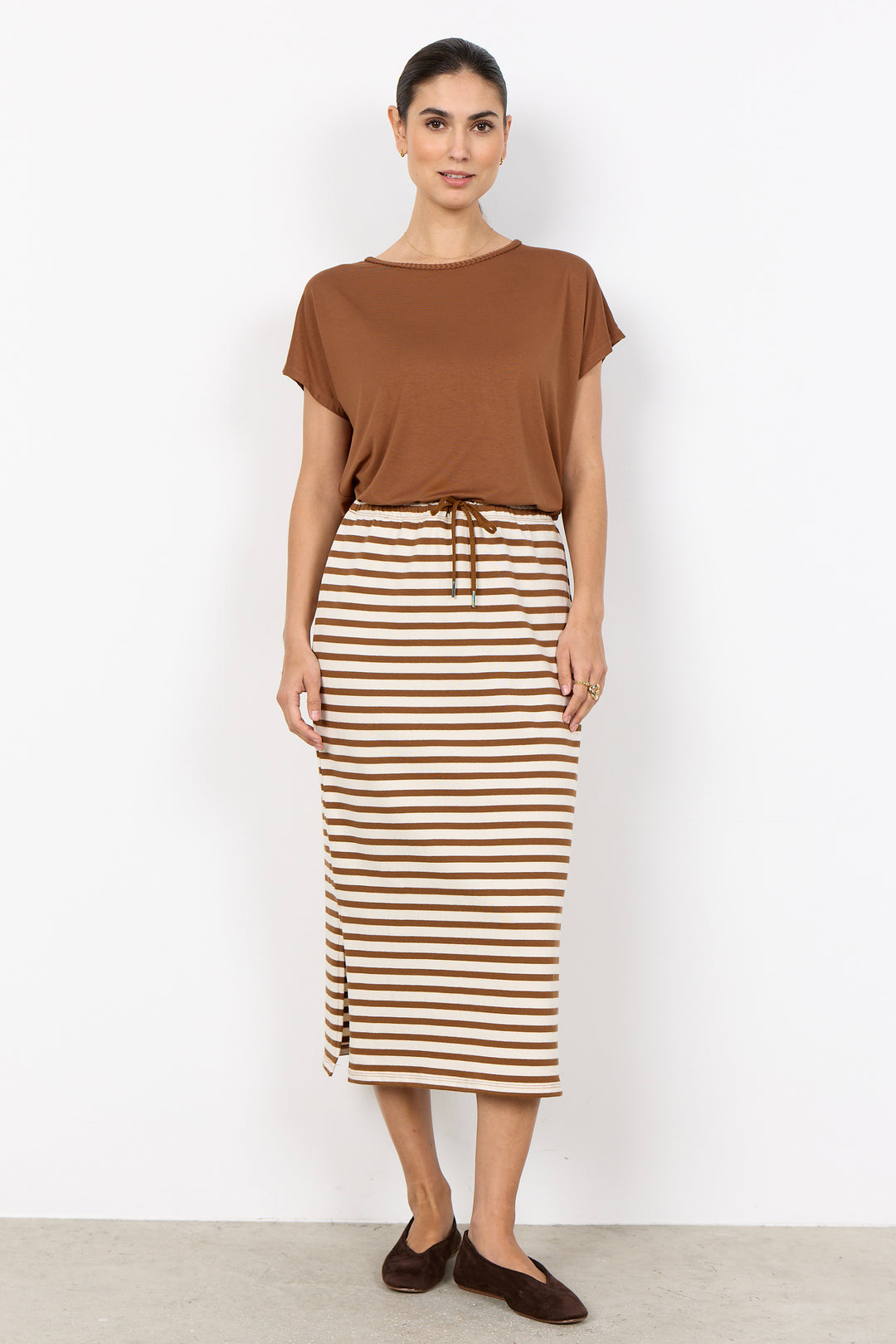 LYOCELL BRAIDED NECK TEE