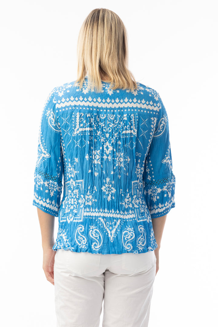 BANDANA BLUE BOHO TOP