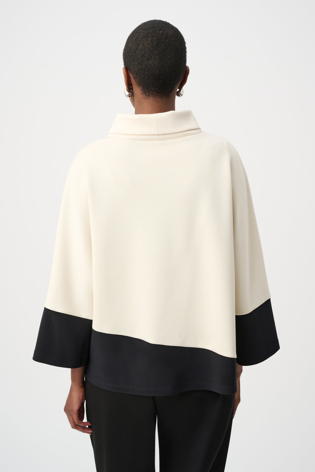 SCUBA JERSEY COLOURBLOCK COWL NECK TOP