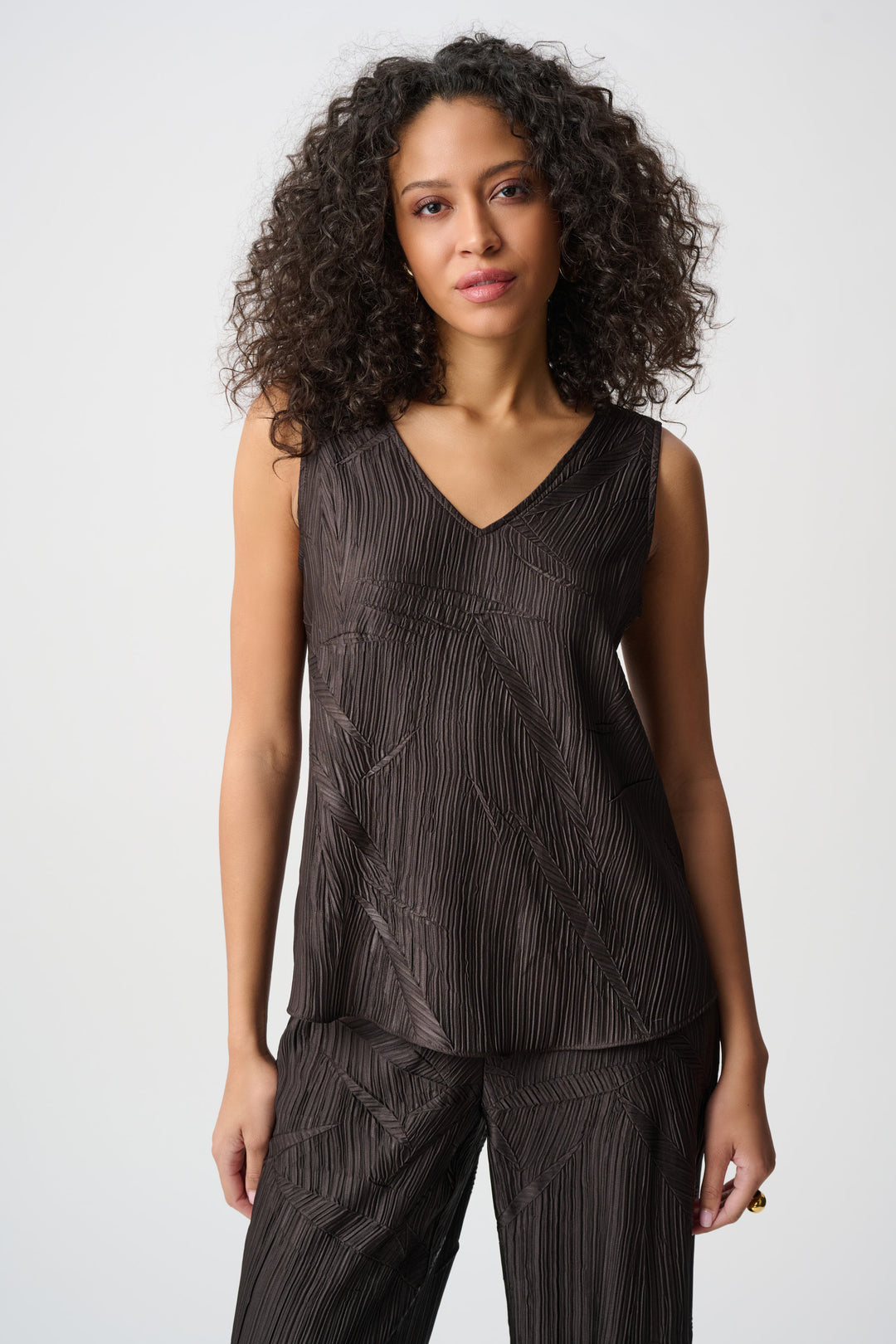 PLEATED V-NECK CAMI