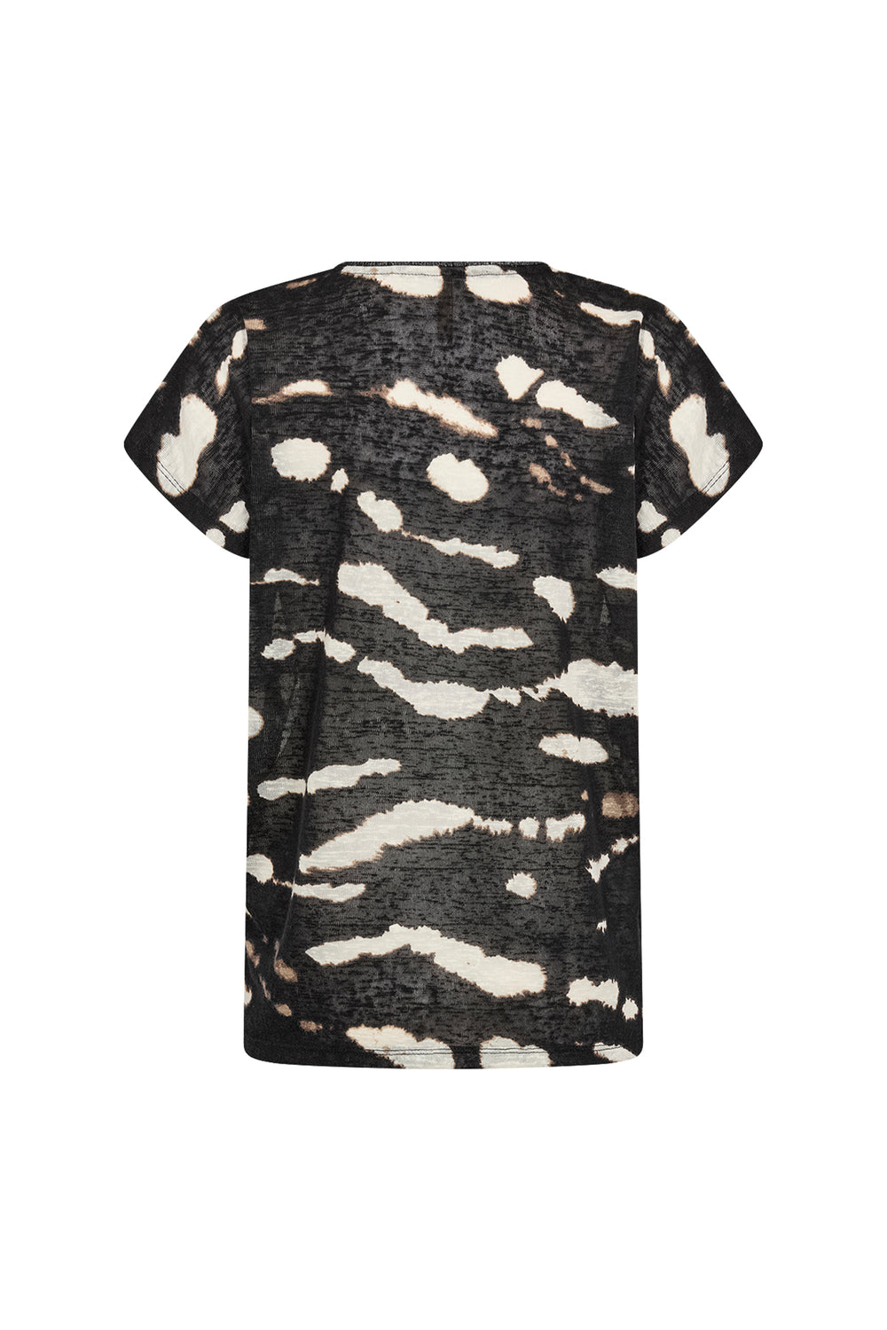 women's casual t-shirt with abstract cloud print on a white background. 