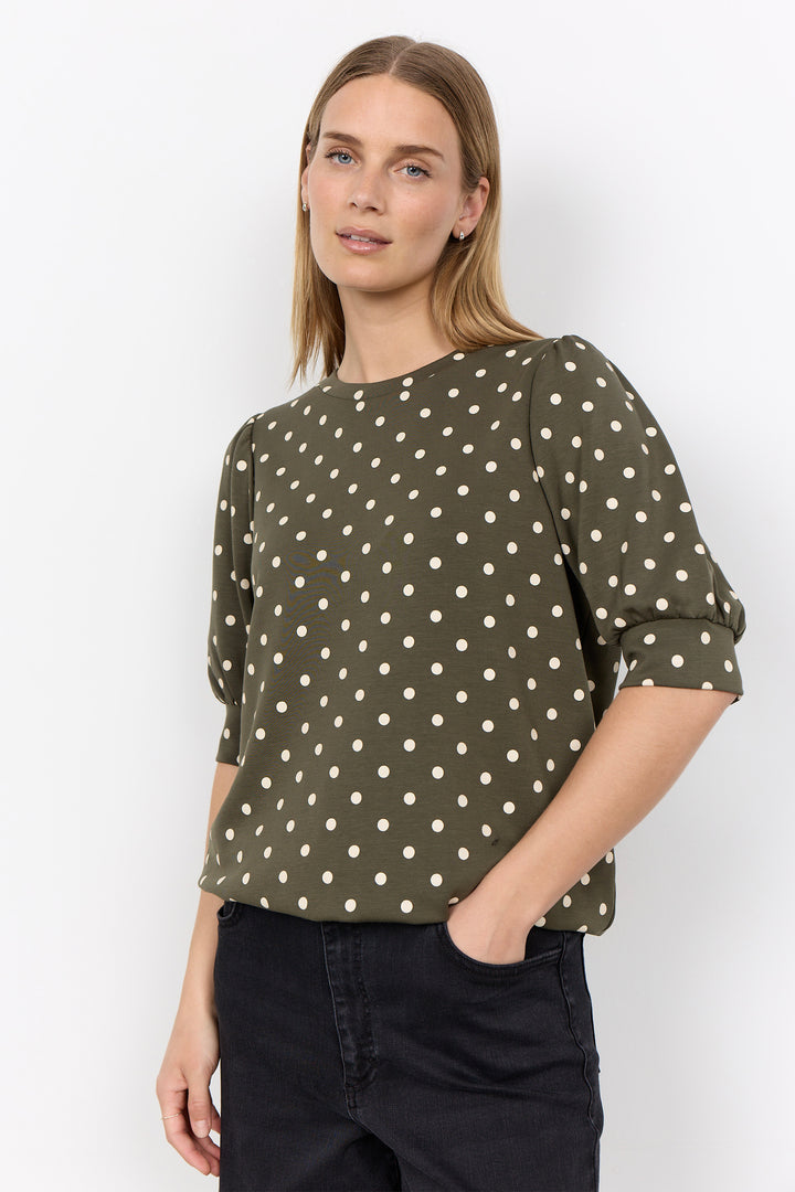 BANU POLKA DOT HALF SLEEVE TOP