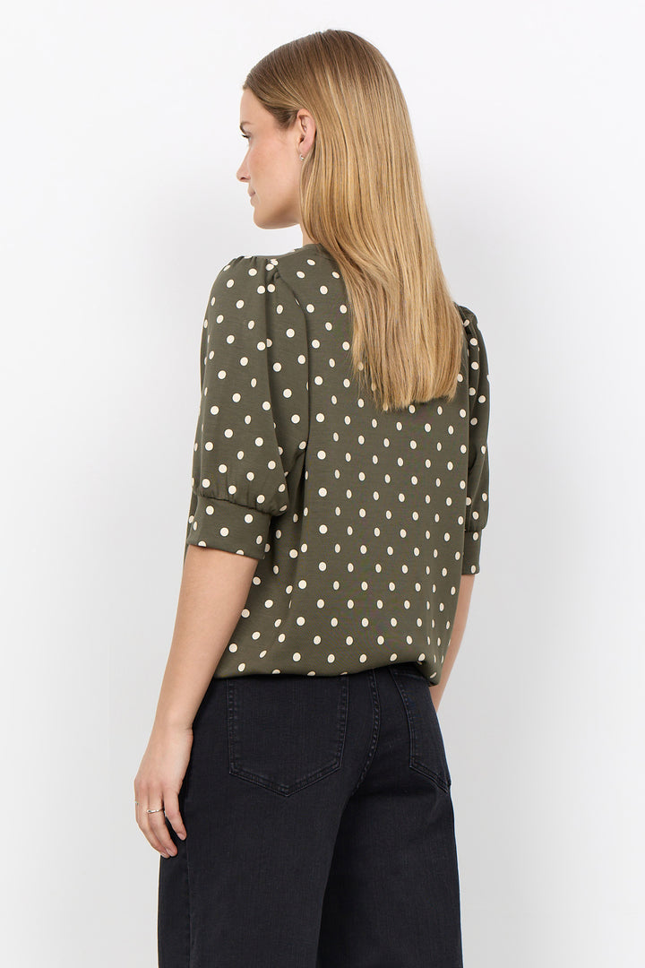 BANU POLKA DOT HALF SLEEVE TOP