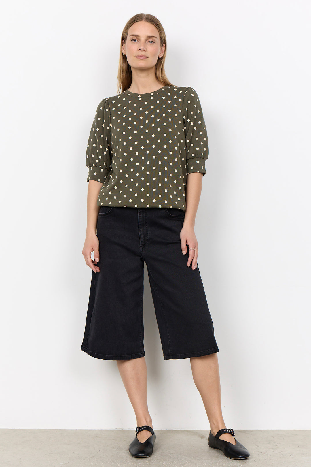 BANU POLKA DOT HALF SLEEVE TOP