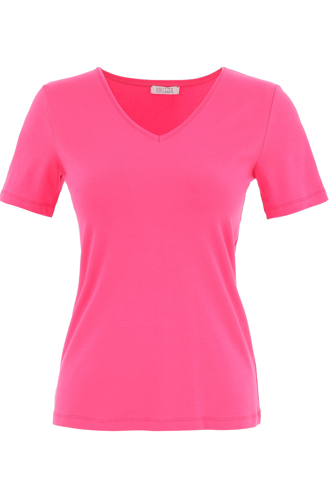 Camiseta básica de algodón con cuello en V
