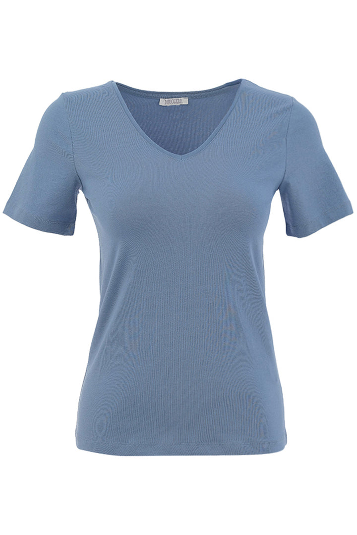 Camiseta básica de algodón con cuello en V