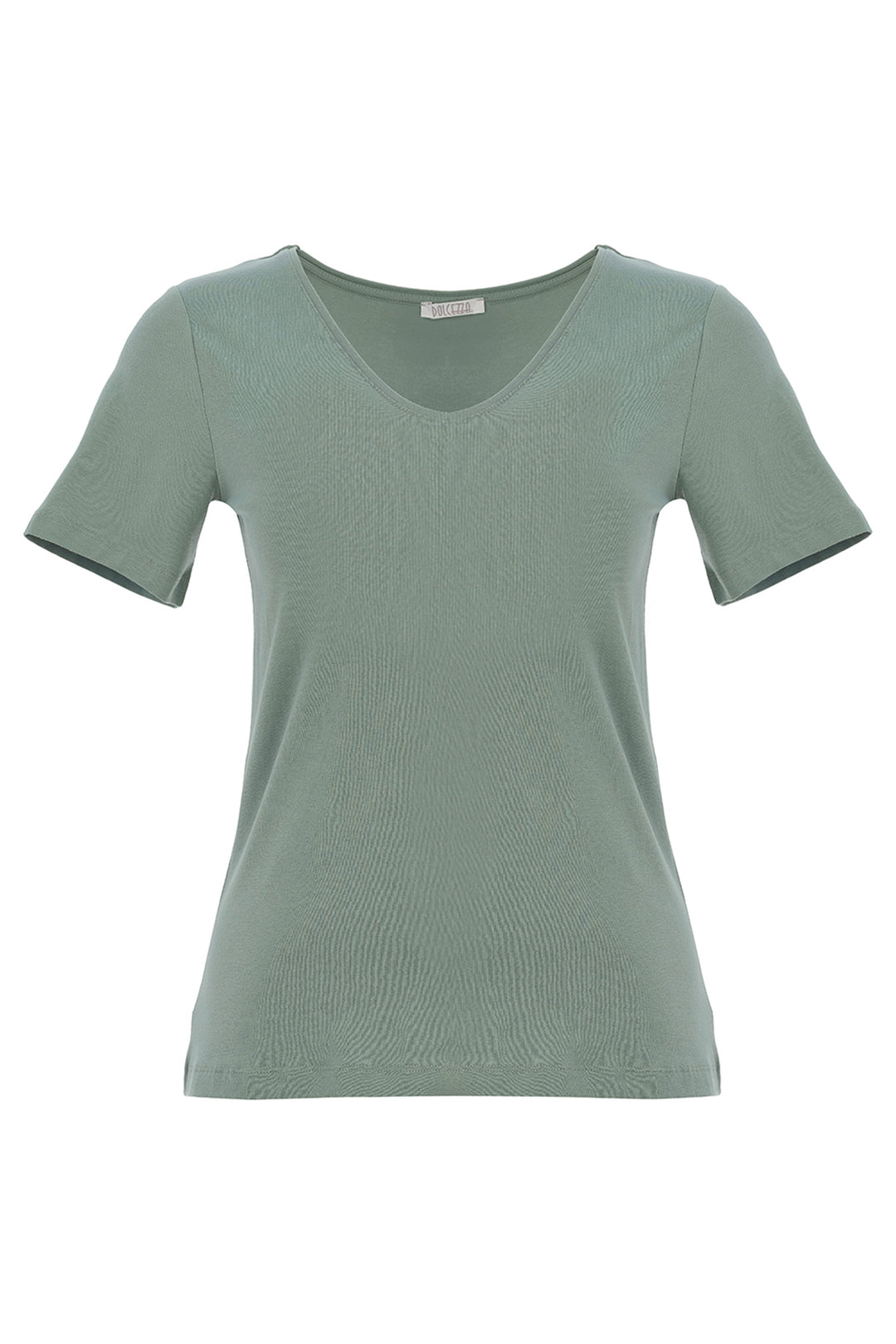 Camiseta básica de algodón con cuello en V