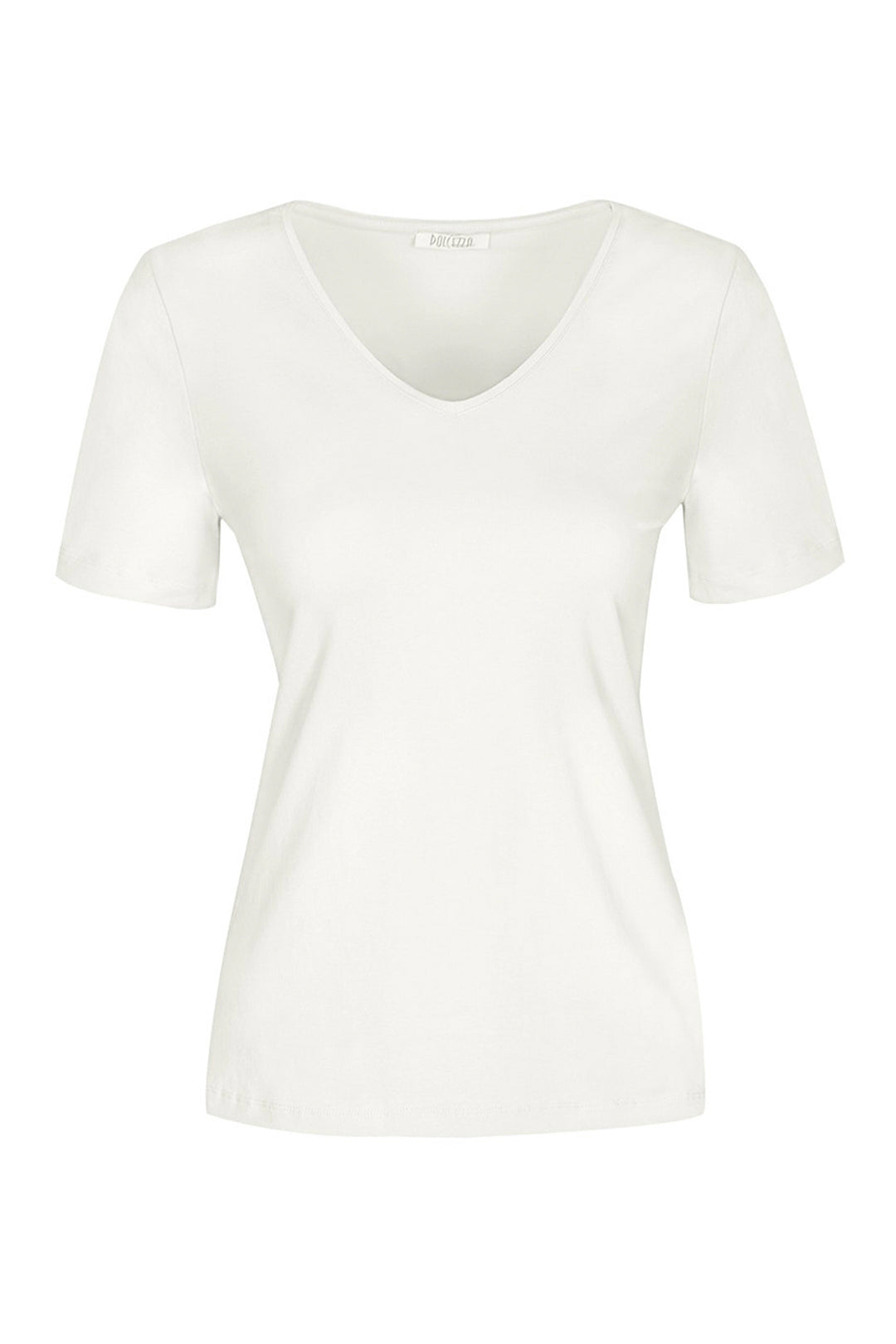 Camiseta básica de algodón con cuello en V