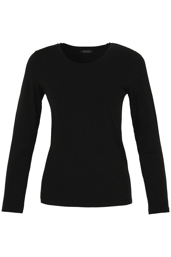 Black long-sleeve shirt on a white background
