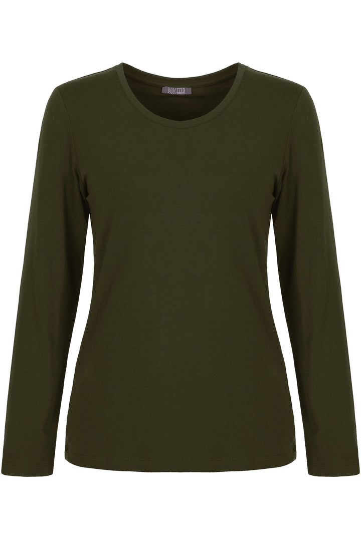 Khaki long-sleeve shirt on a white background