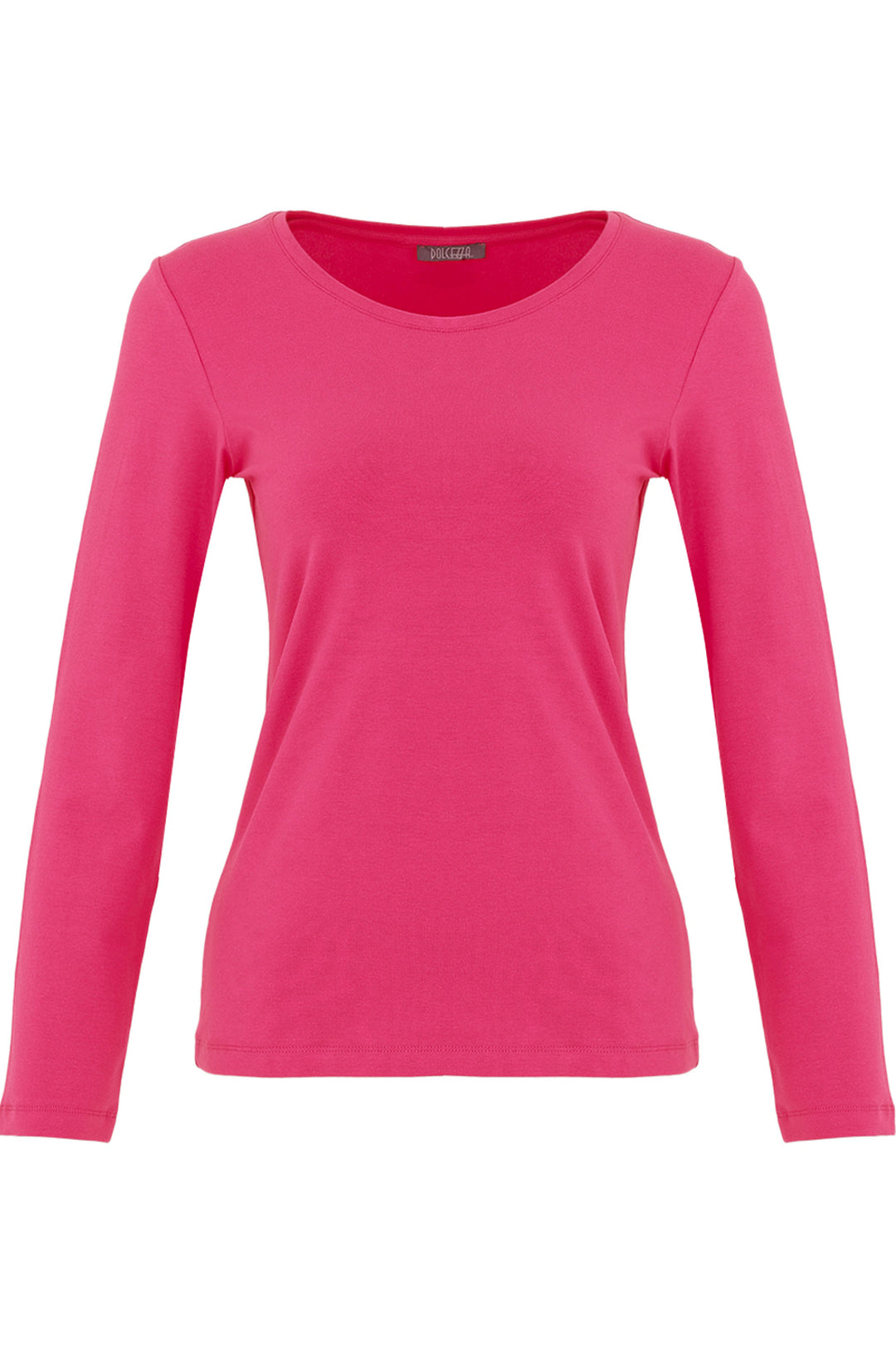 Magenta long-sleeve shirt on a white background