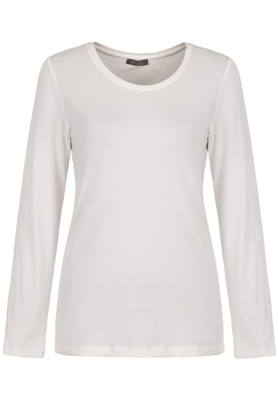 Off white long-sleeve shirt on a white background