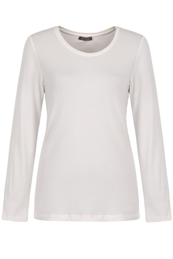 Off white long-sleeve shirt on a white background