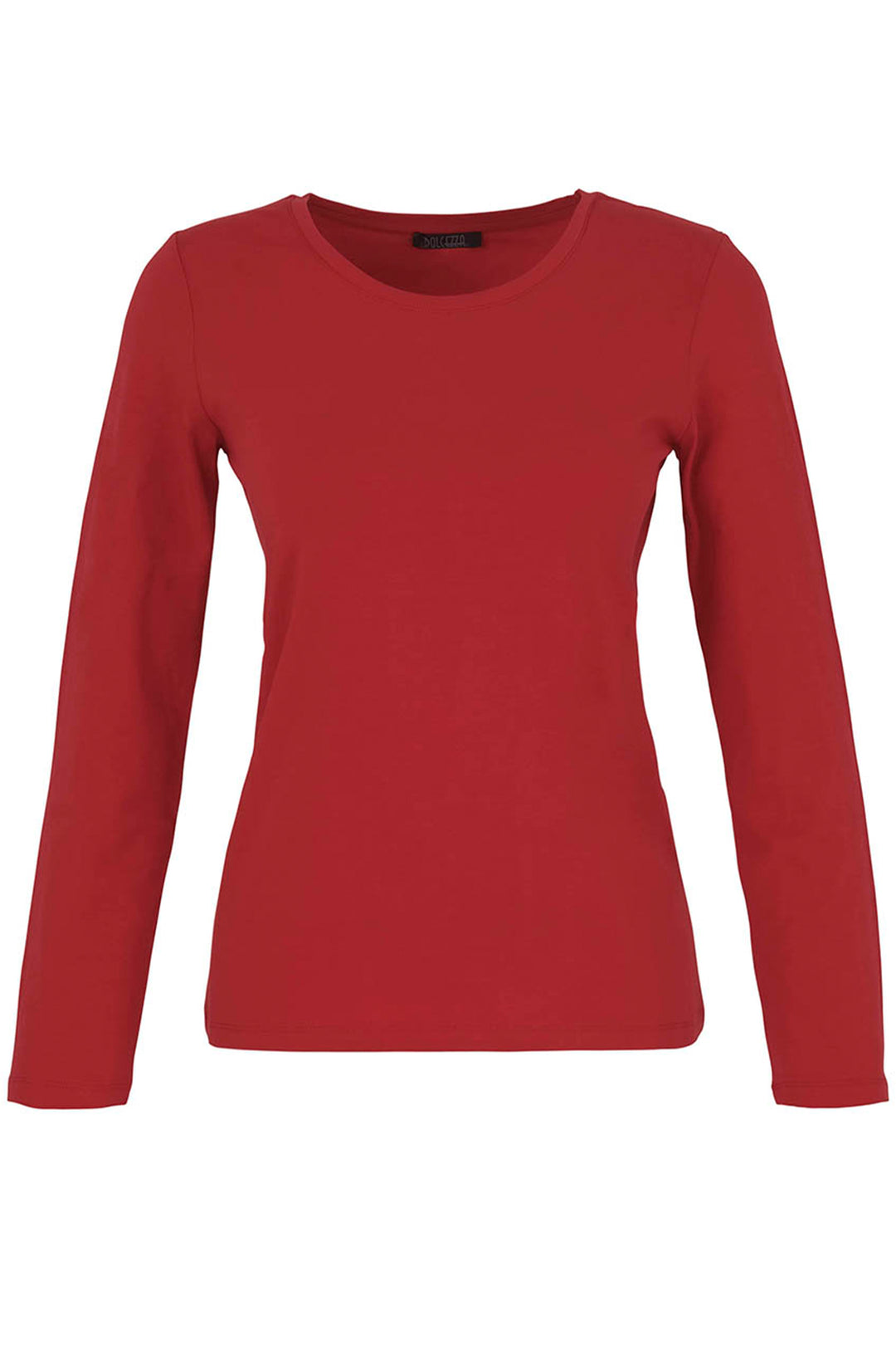 Red long-sleeve shirt on a white background