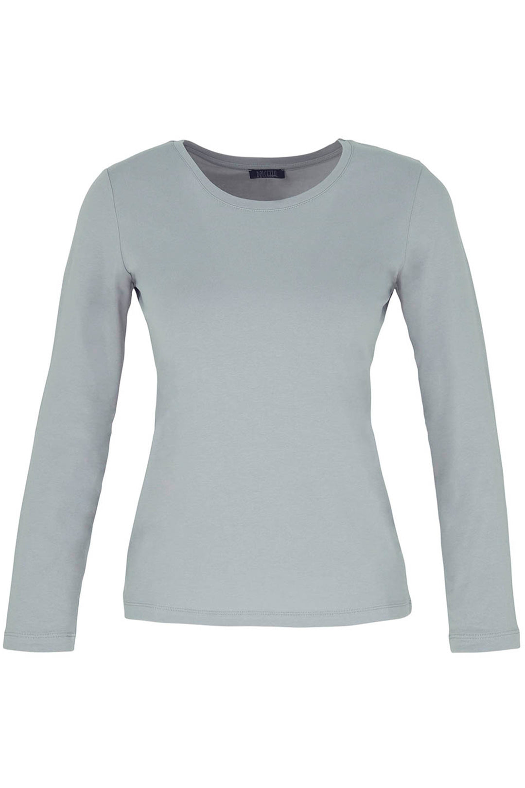 Silver long-sleeve shirt on a white background