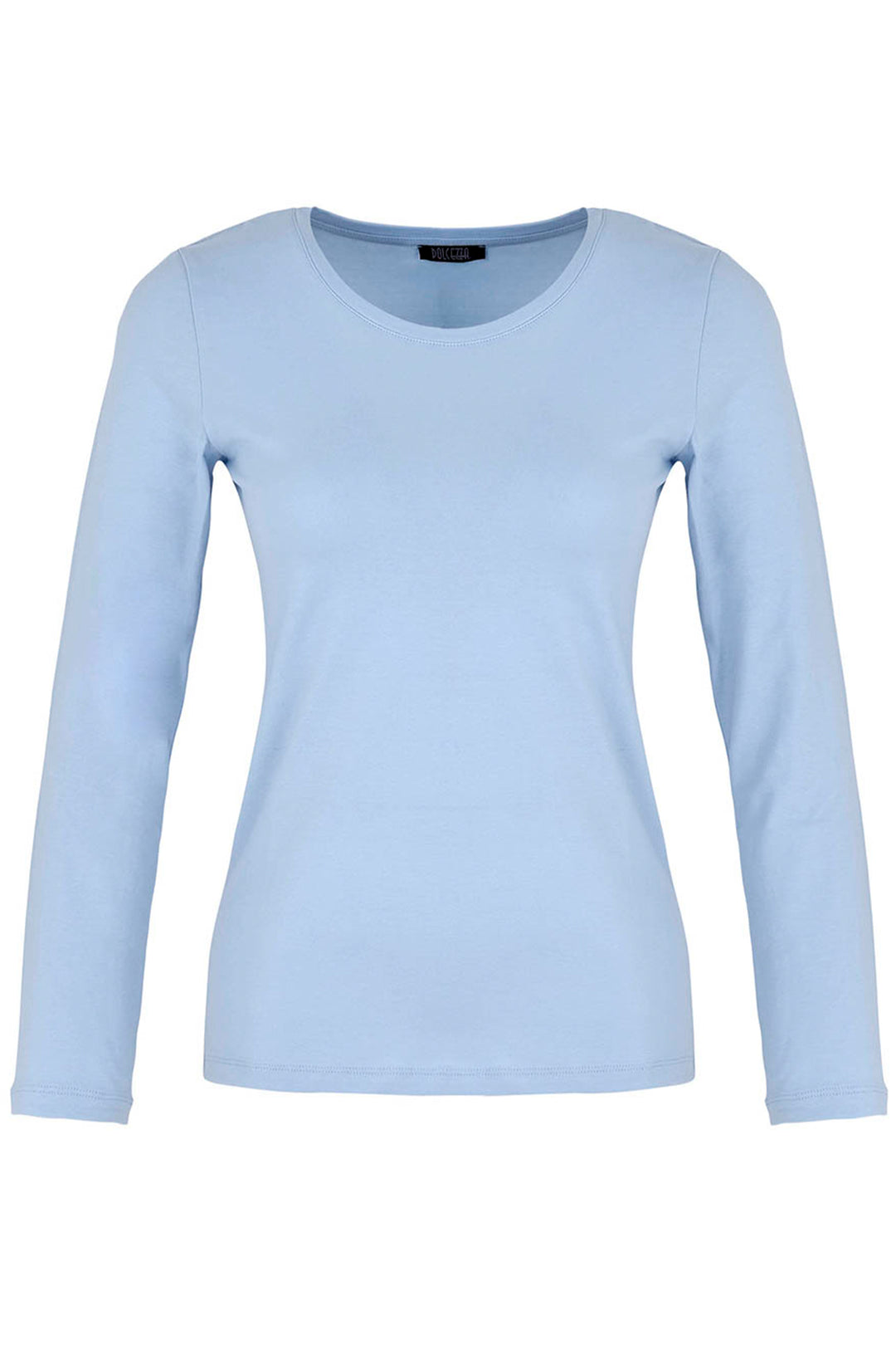 Baby blue long-sleeve shirt on a white background