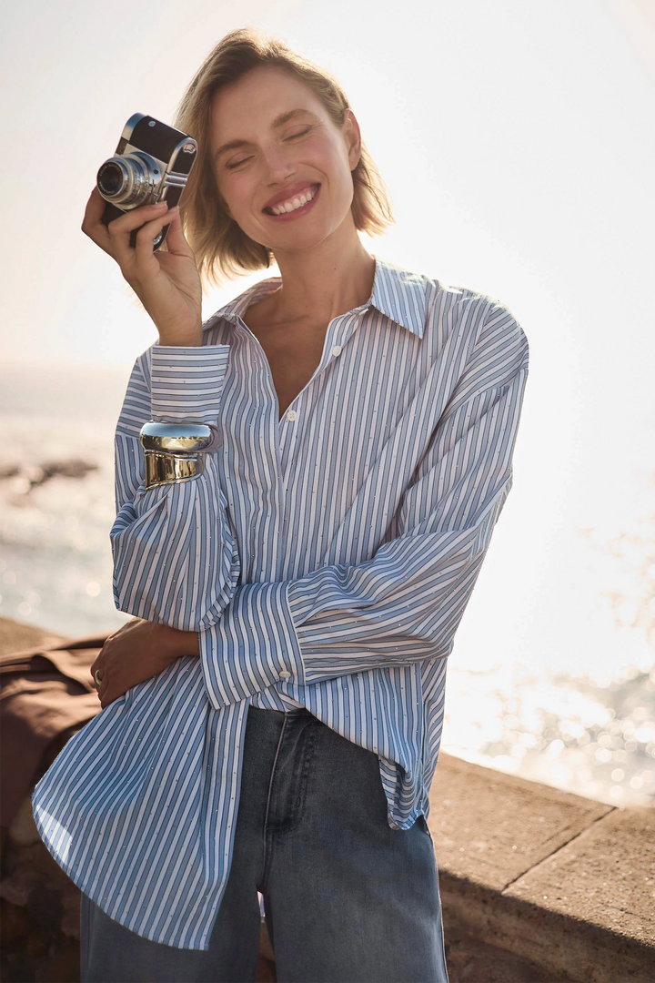 STRIPE EMBELLISHED SHIRT