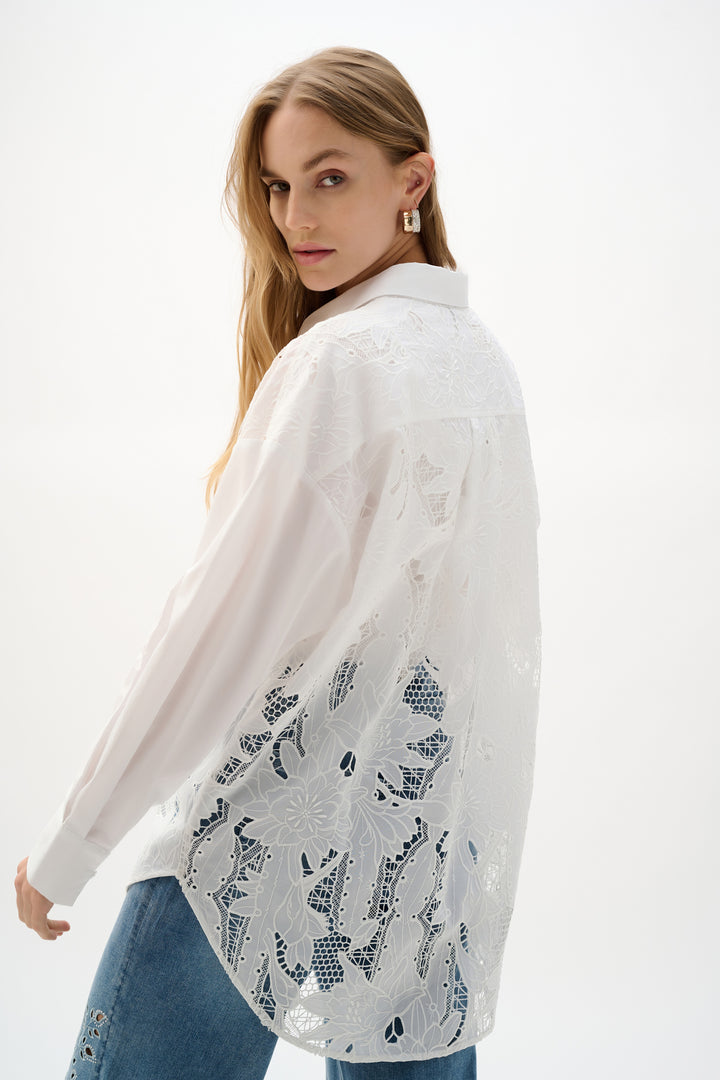 COTTON LACE BLOUSE WITH EMBROIDERY