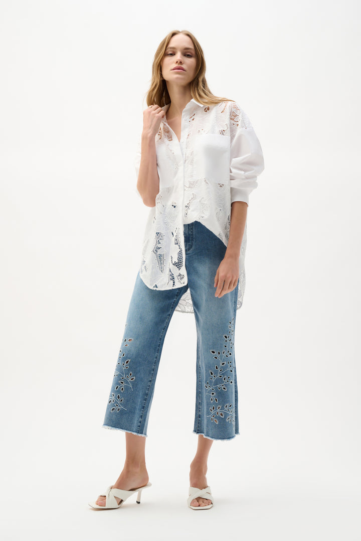 COTTON LACE BLOUSE WITH EMBROIDERY