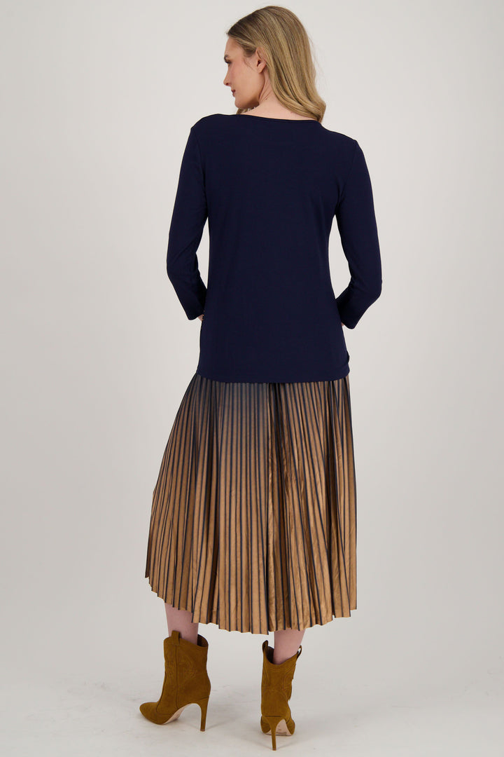 OMBRE VELVET PLEATED SKIRT