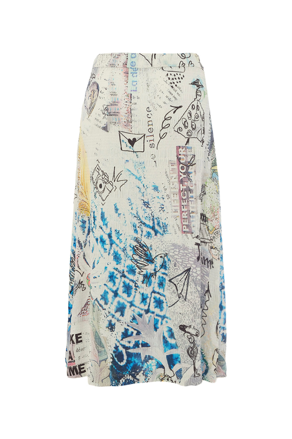 Skirt with abstract pattern on a white background