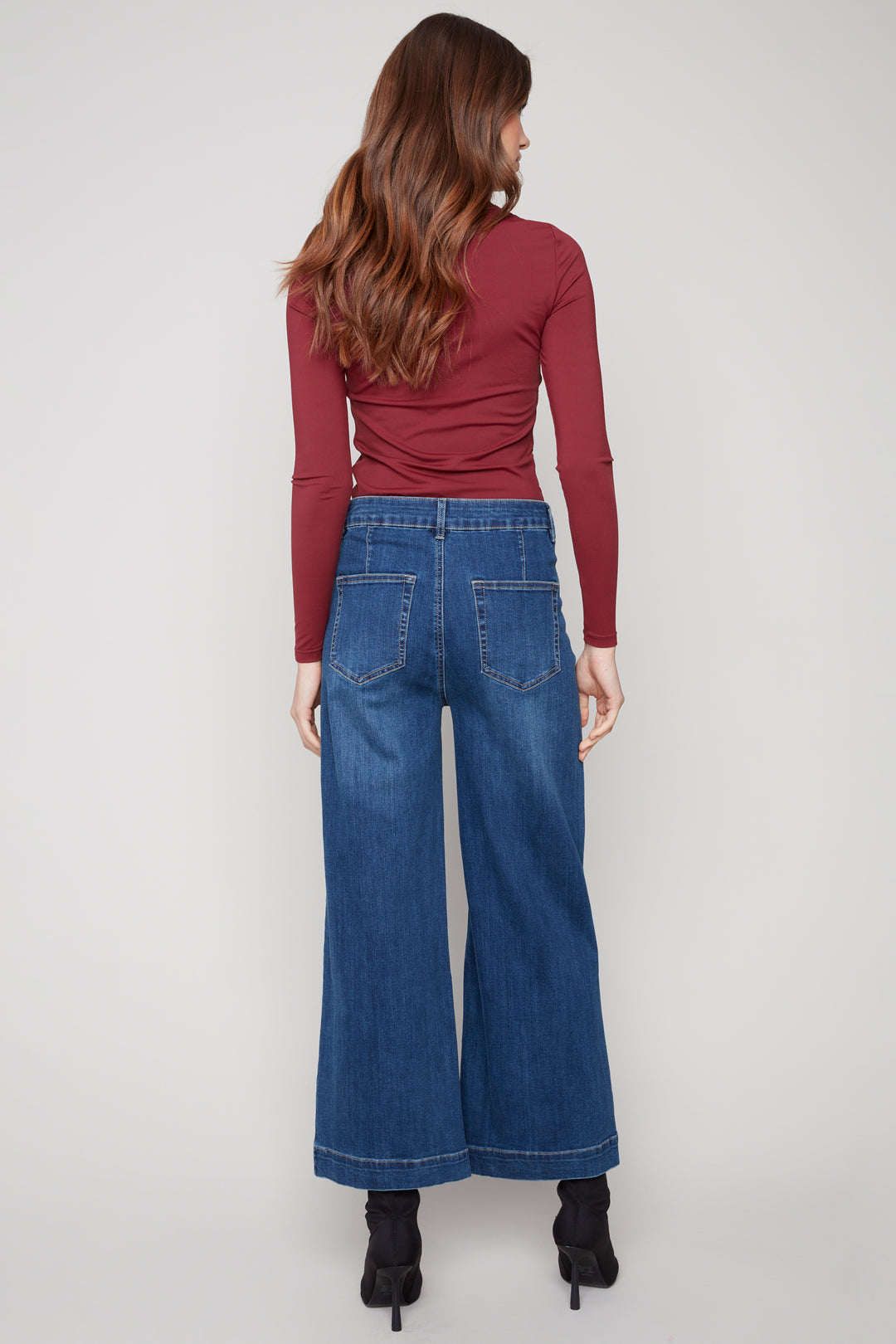 CROPPED PATCH POCKET FLARE JEAN