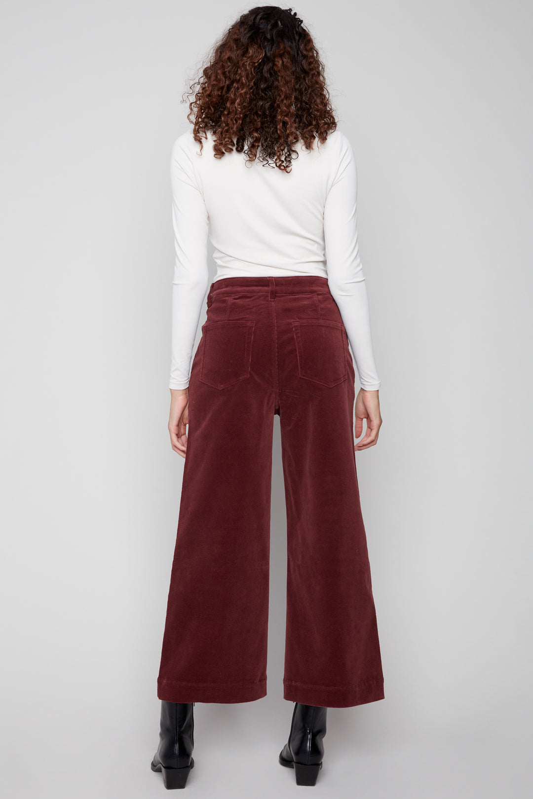CROPPED PATCH POCKET FLARE CORD PANT