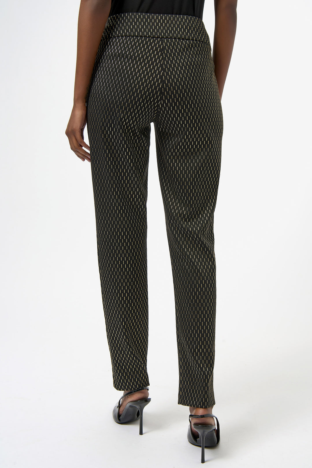 BLACK GOLD FOILED DASHES SLIM PANT