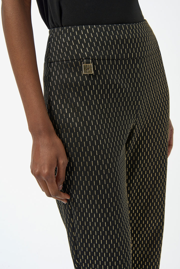 BLACK GOLD FOILED DASHES SLIM PANT