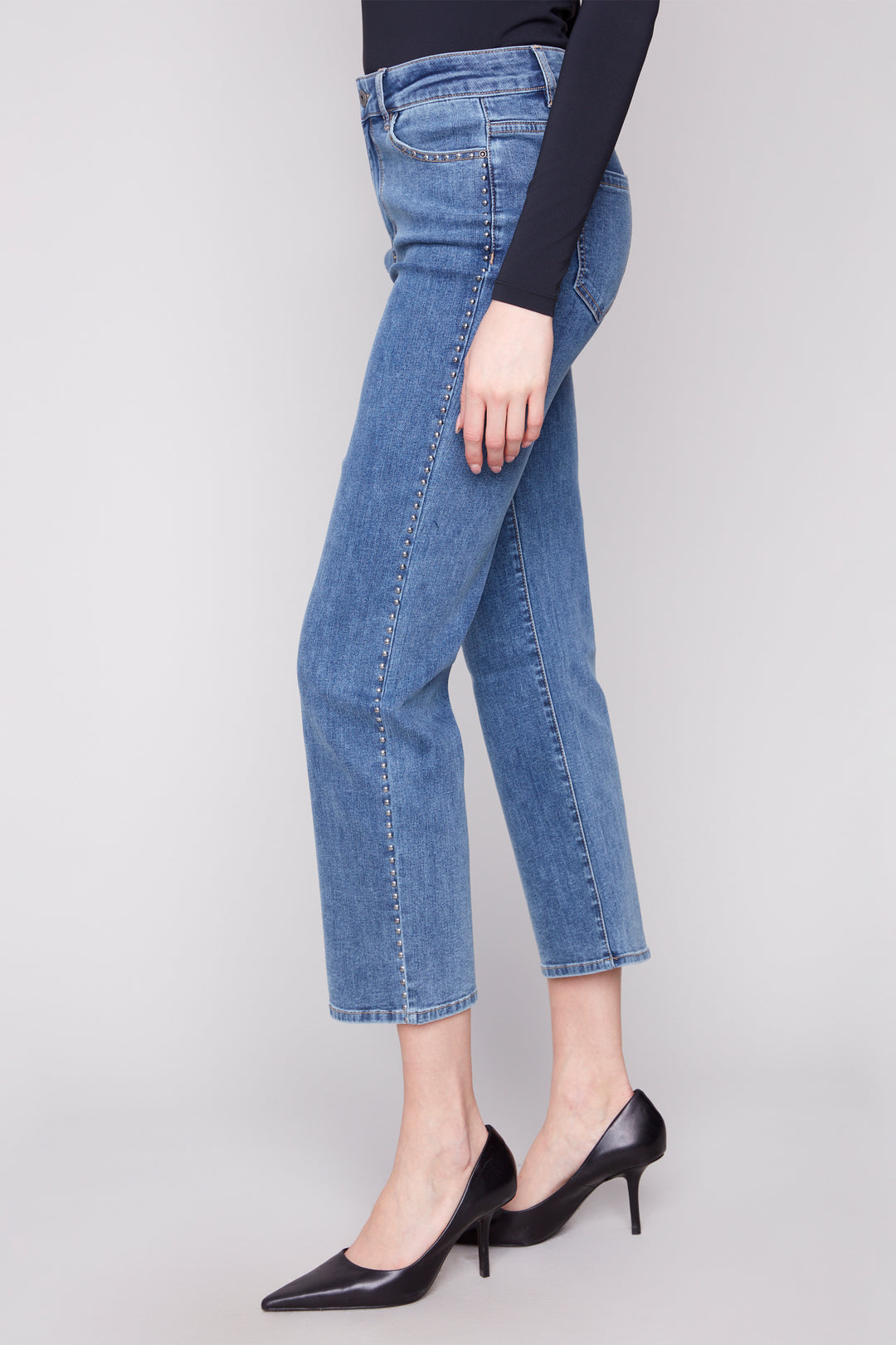 STRAIGHT LEG JEANS WITH STUDS