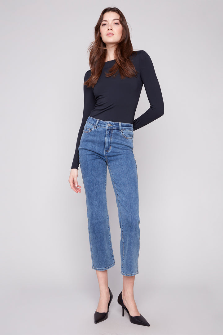 STRAIGHT LEG JEANS WITH STUDS