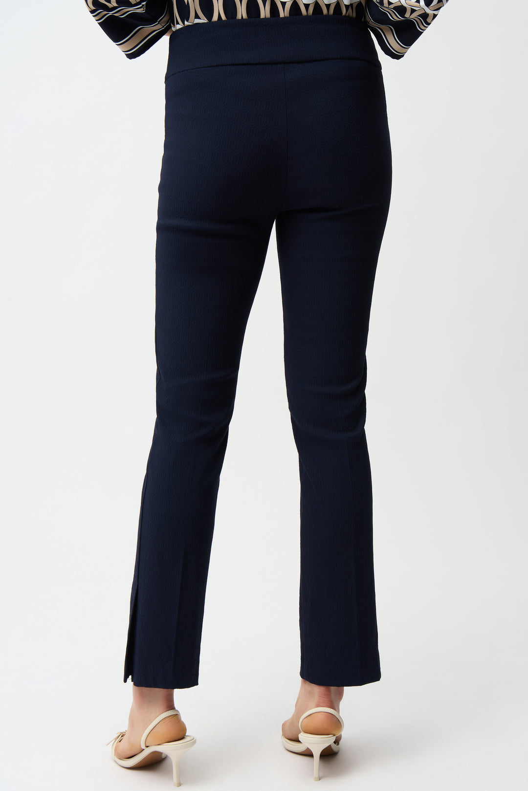 JACQUARD STRAIGHT LEG PANT WITH SIDE SLITS