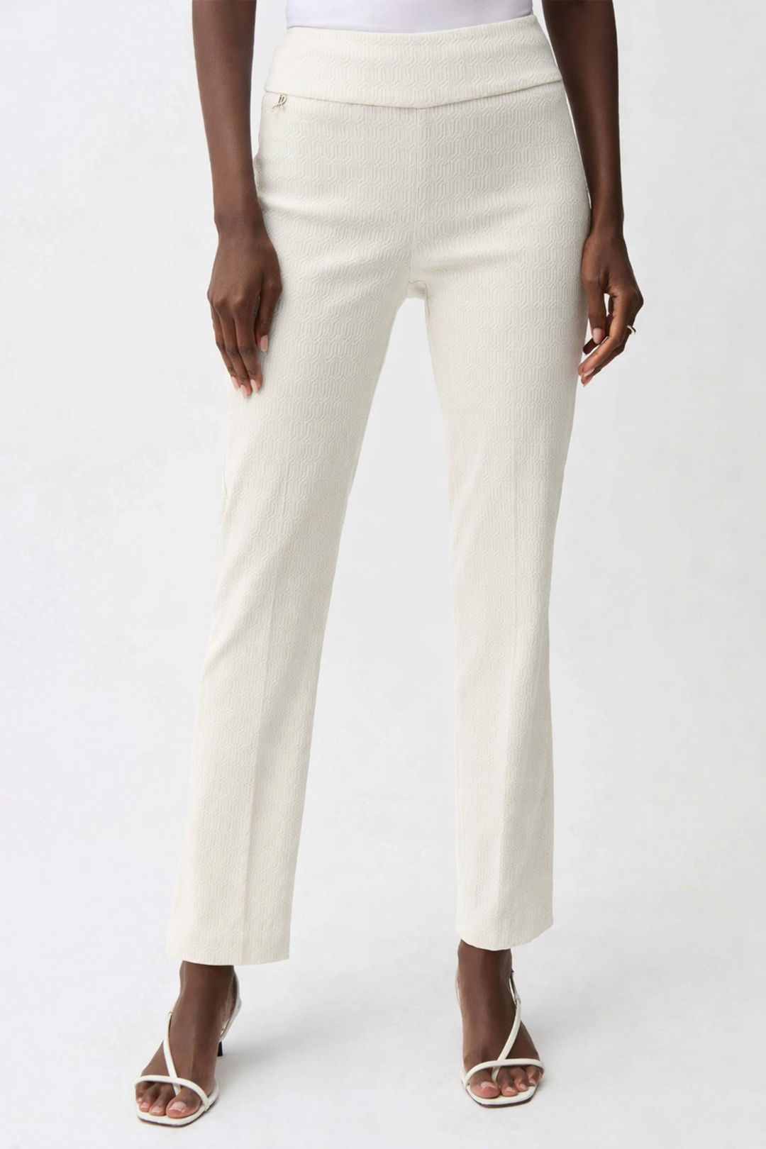 JACQUARD STRAIGHT LEG PANT WITH SIDE SLITS