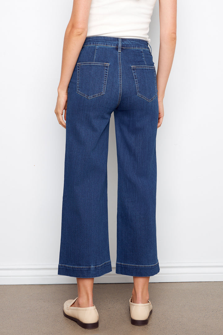 CROPPED PATCH POCKET FLARE JEAN
