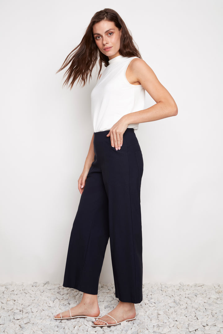 WIDE LEG PANT WITH PATCH POCKETS