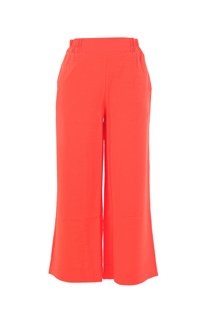 Orange red wide-leg pants on a white background