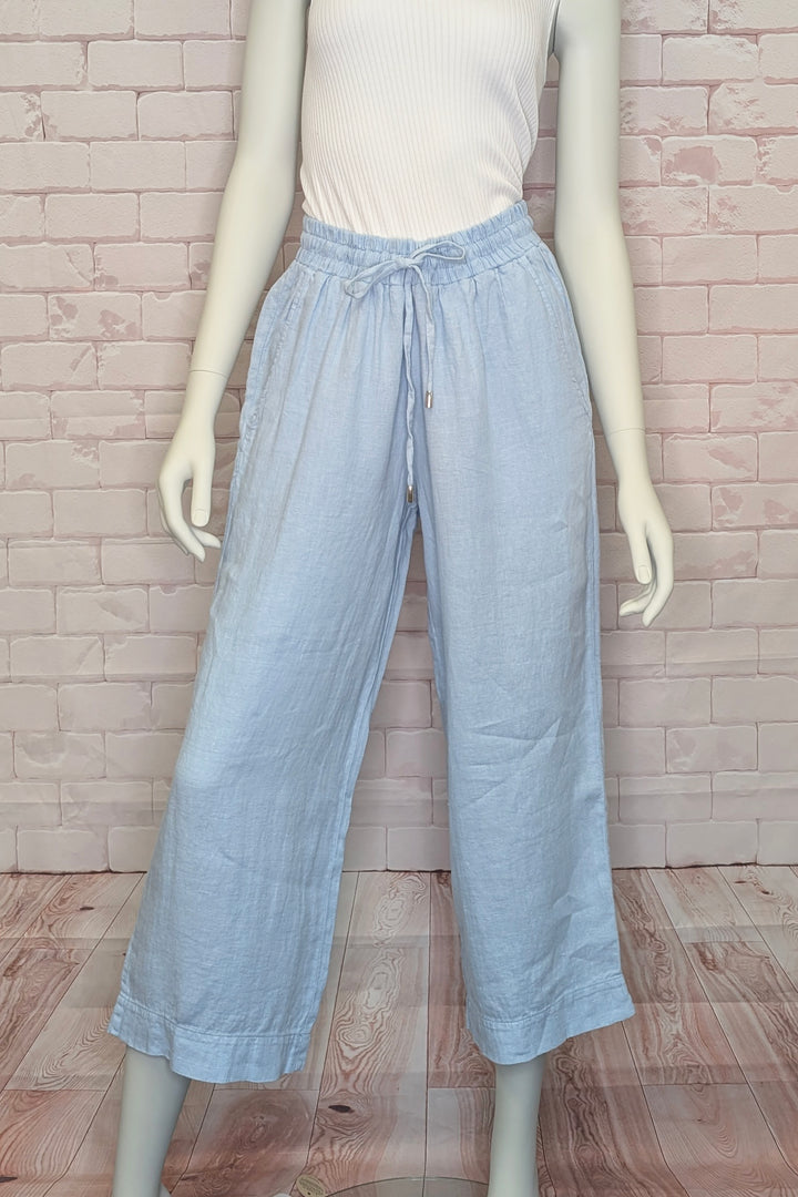 LINEN DRAWSTRING CROP PANT