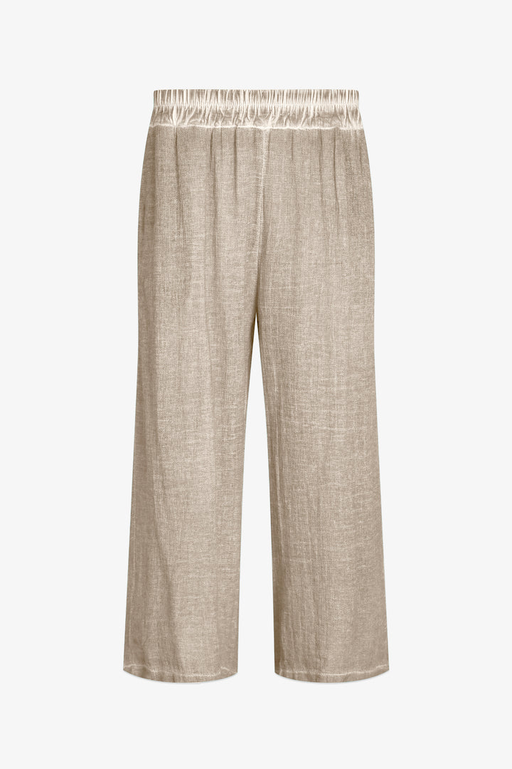 WIDE LEG BACK PLEAT CROP PANT