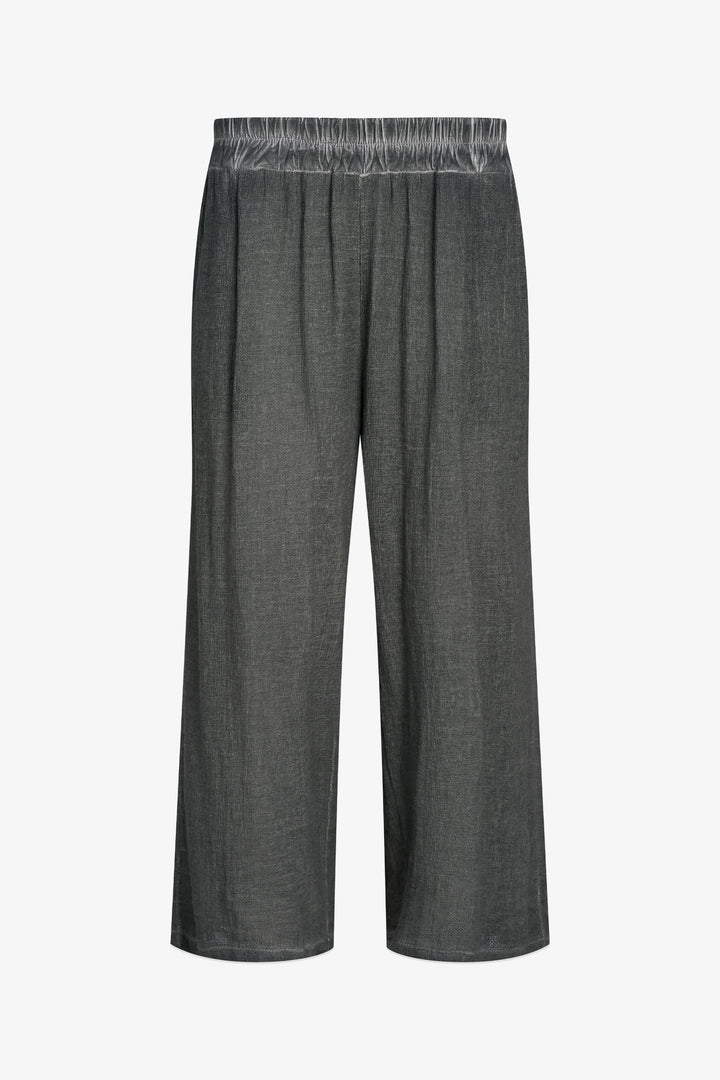 WIDE LEG BACK PLEAT CROP PANT