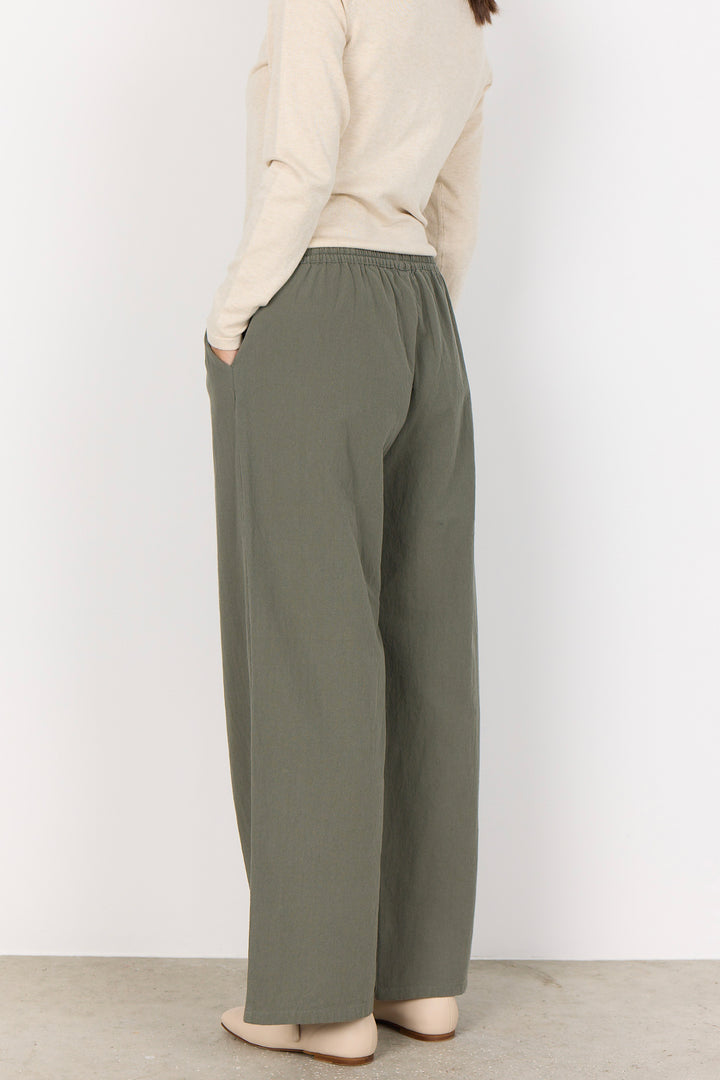COTTON WIDE LEG DRAWSTRING PANT