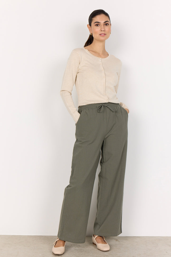 COTTON WIDE LEG DRAWSTRING PANT