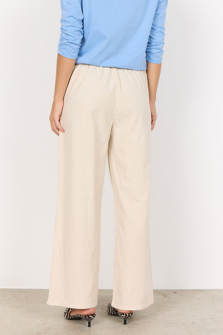 COTTON WIDE LEG DRAWSTRING PANT