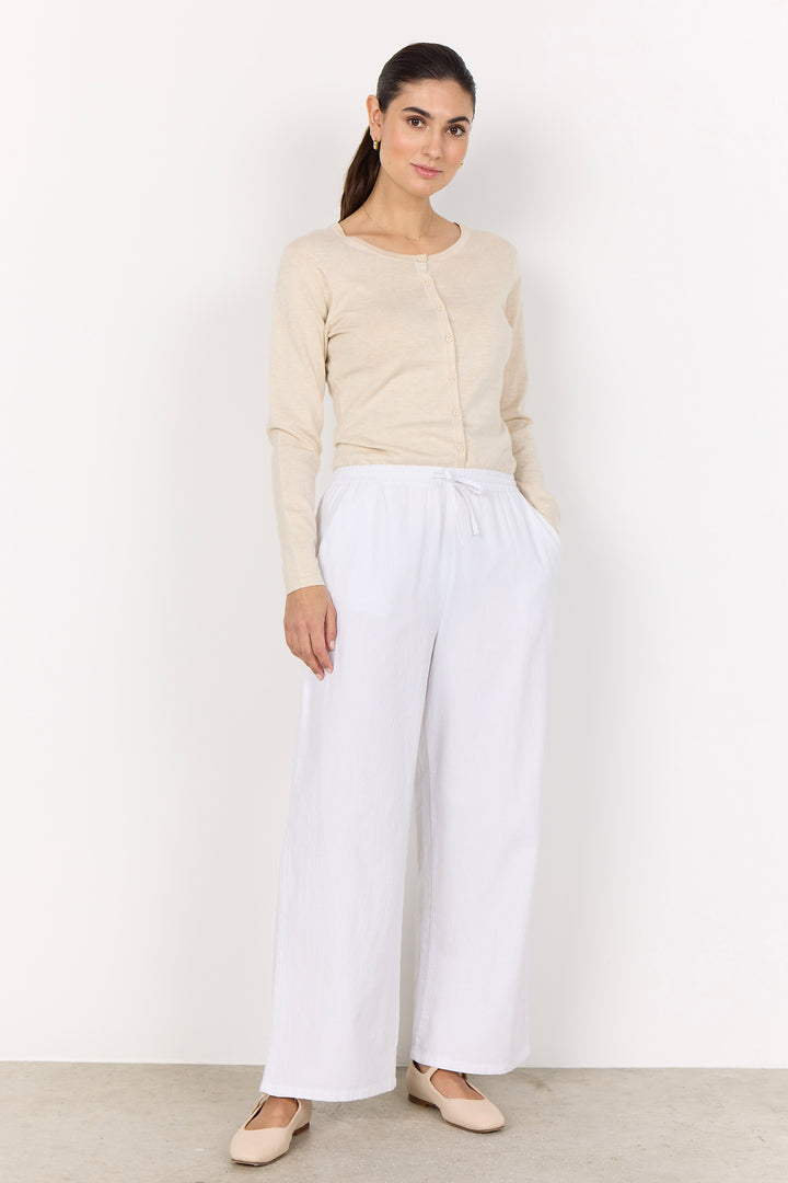 COTTON WIDE LEG DRAWSTRING PANT