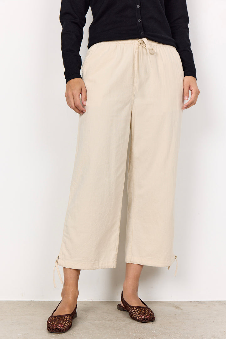 COTTON TIE HEM CAPRI