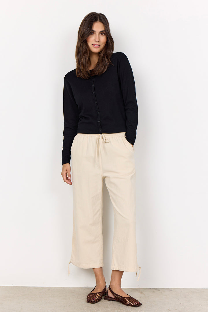 COTTON TIE HEM CAPRI