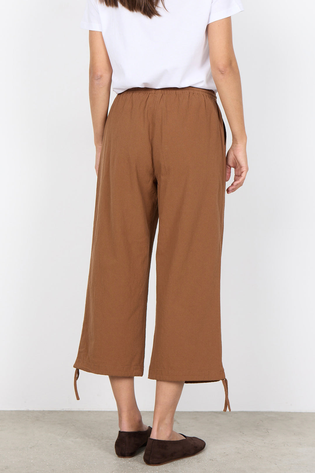 COTTON TIE HEM CAPRI
